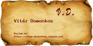 Vitéz Domonkos névjegykártya